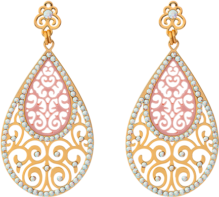 Elegant Teardrop Earrings PNG