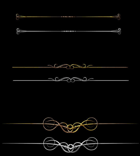 Elegant Text Dividers Collection PNG
