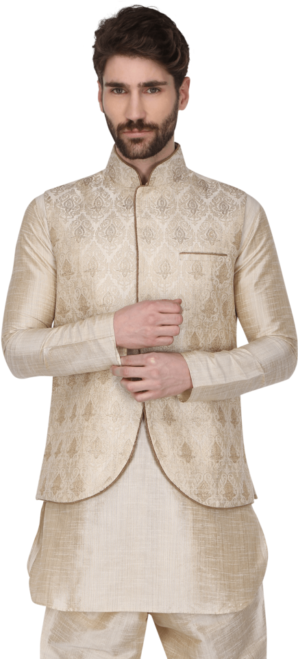 Elegant Traditional Kurtafor Men PNG