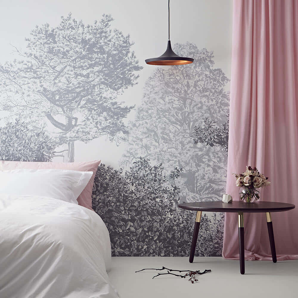 Elegant Tree Mural Bedroom Decor Wallpaper