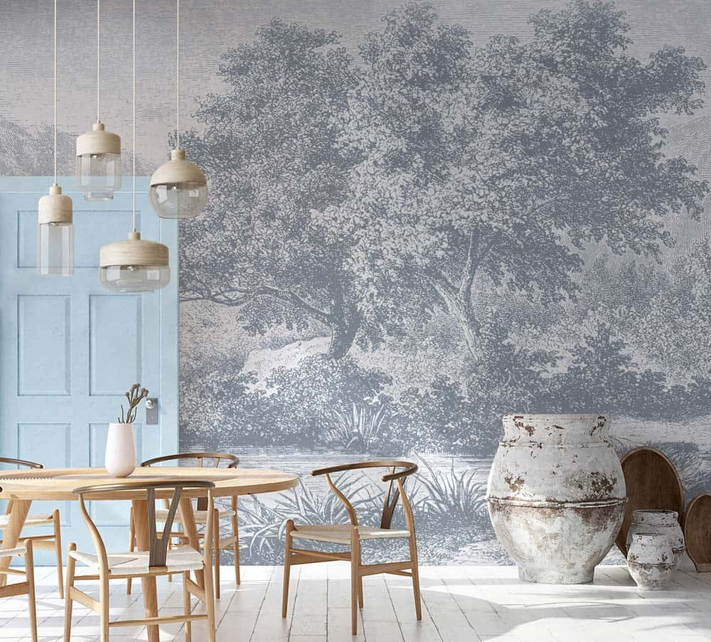 Elegant Tree Mural Dining Room Decor Wallpaper