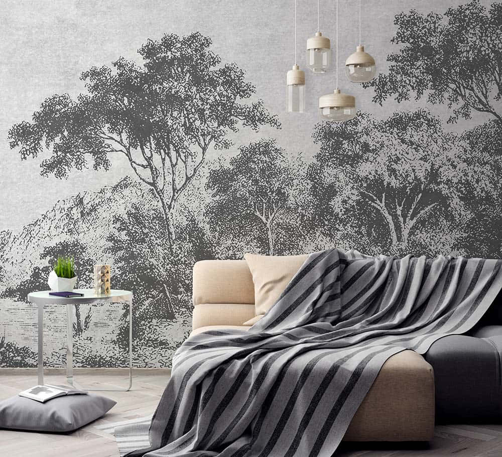 Elegant Tree Mural Living Room Decor Wallpaper