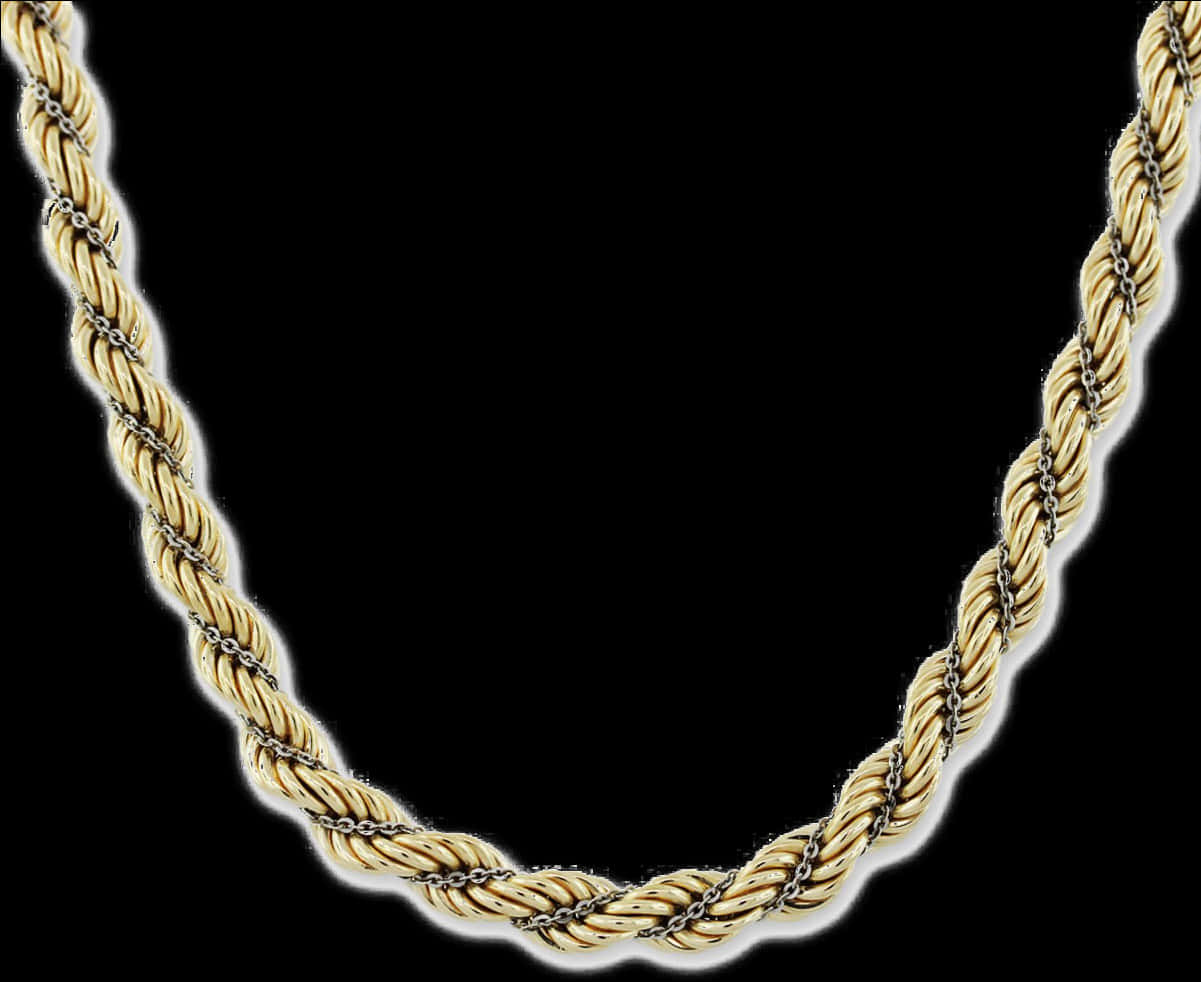 Elegant Twisted Gold Chain PNG