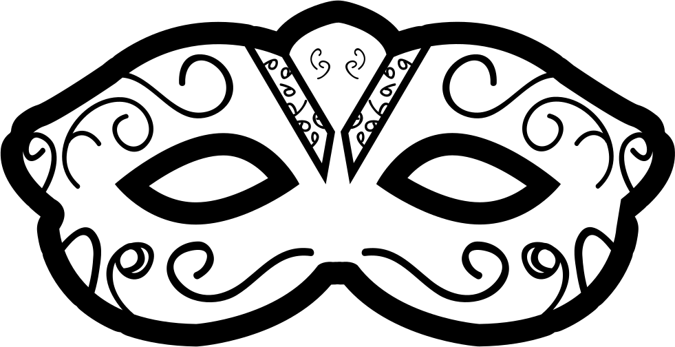 Elegant Venetian Mask Outline PNG