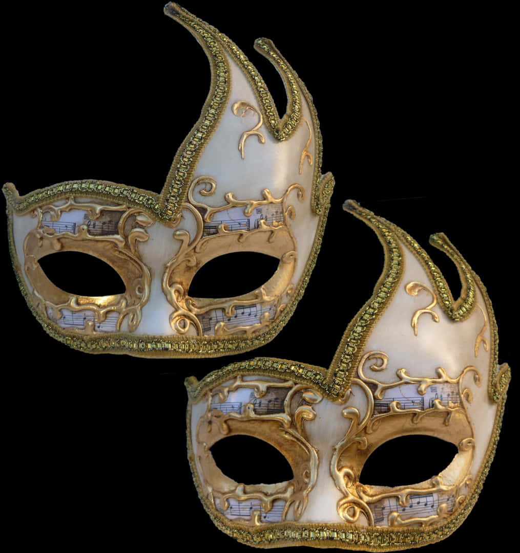 Elegant Venetian Masks Isolated PNG
