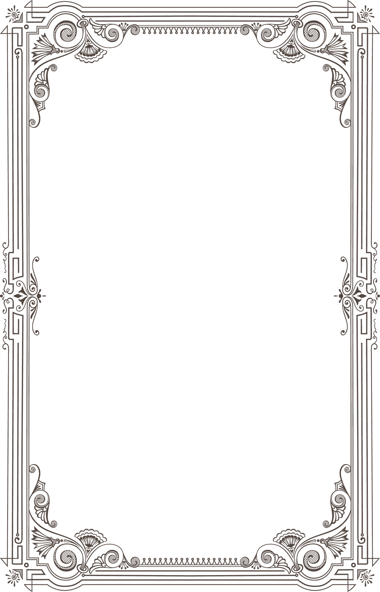 Elegant Vintage Frame Design PNG