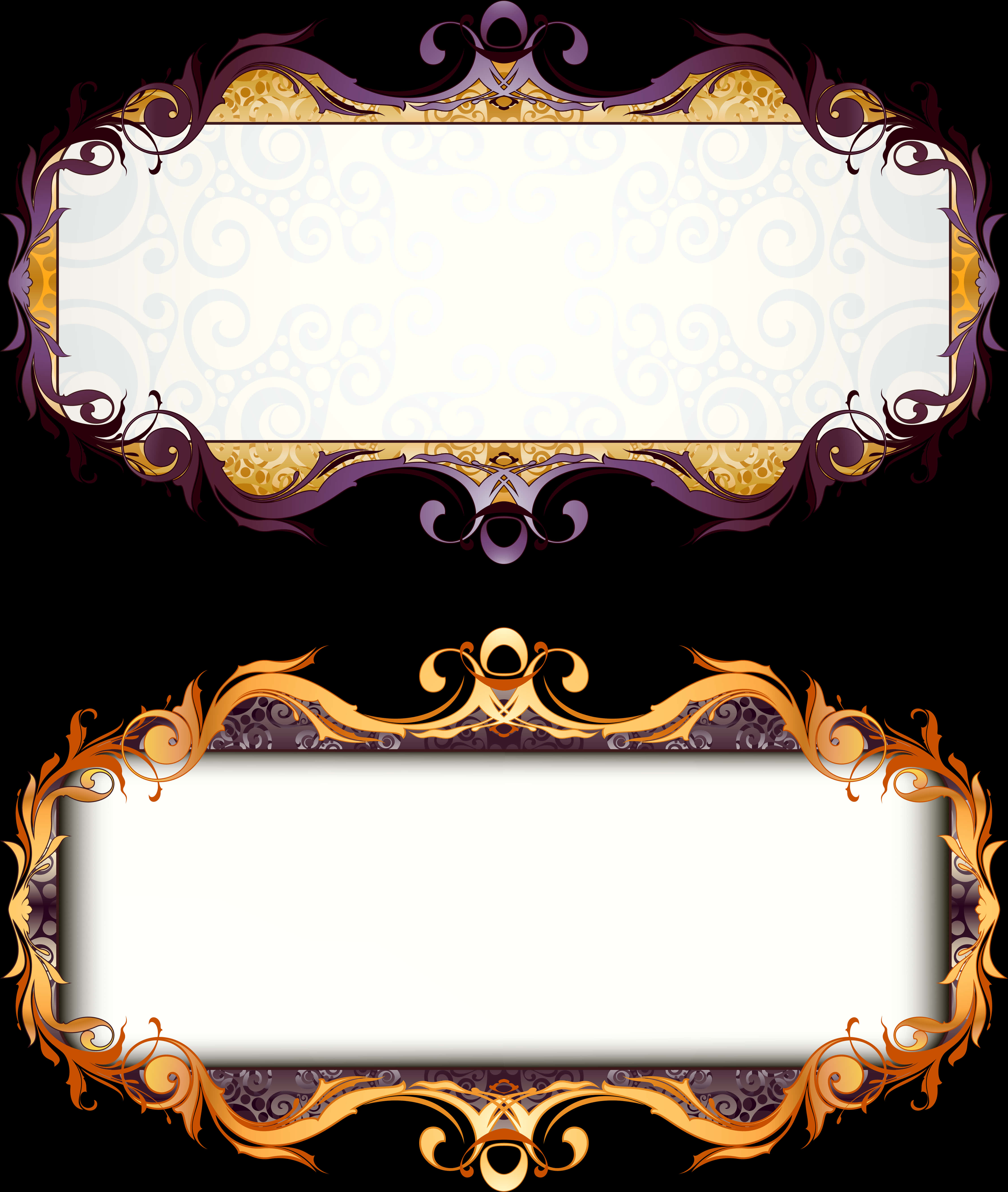 Elegant Vintage Frames Design PNG