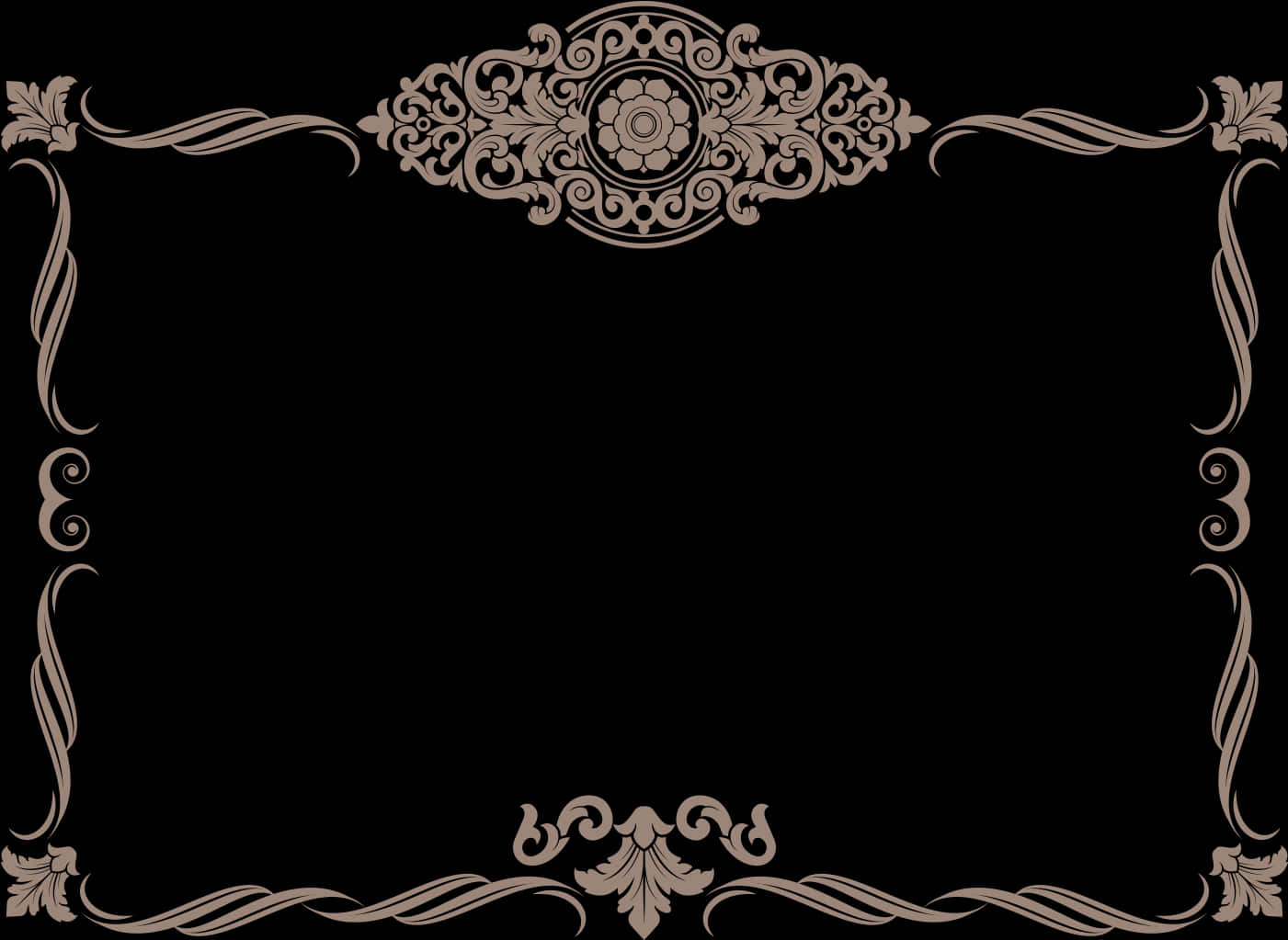 Elegant Vintage Lace Frame PNG