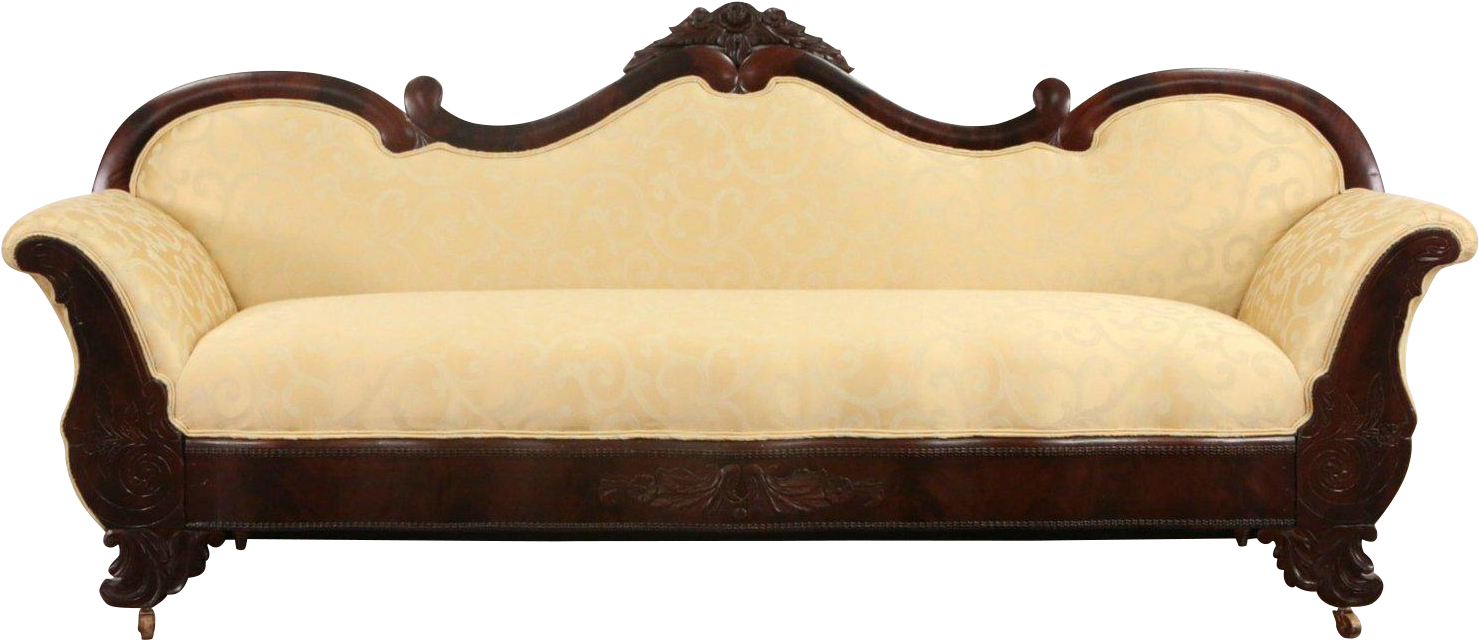 Elegant Vintage Style Sofa PNG