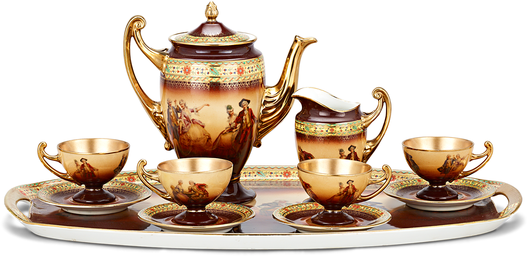 Elegant Vintage Tea Set PNG