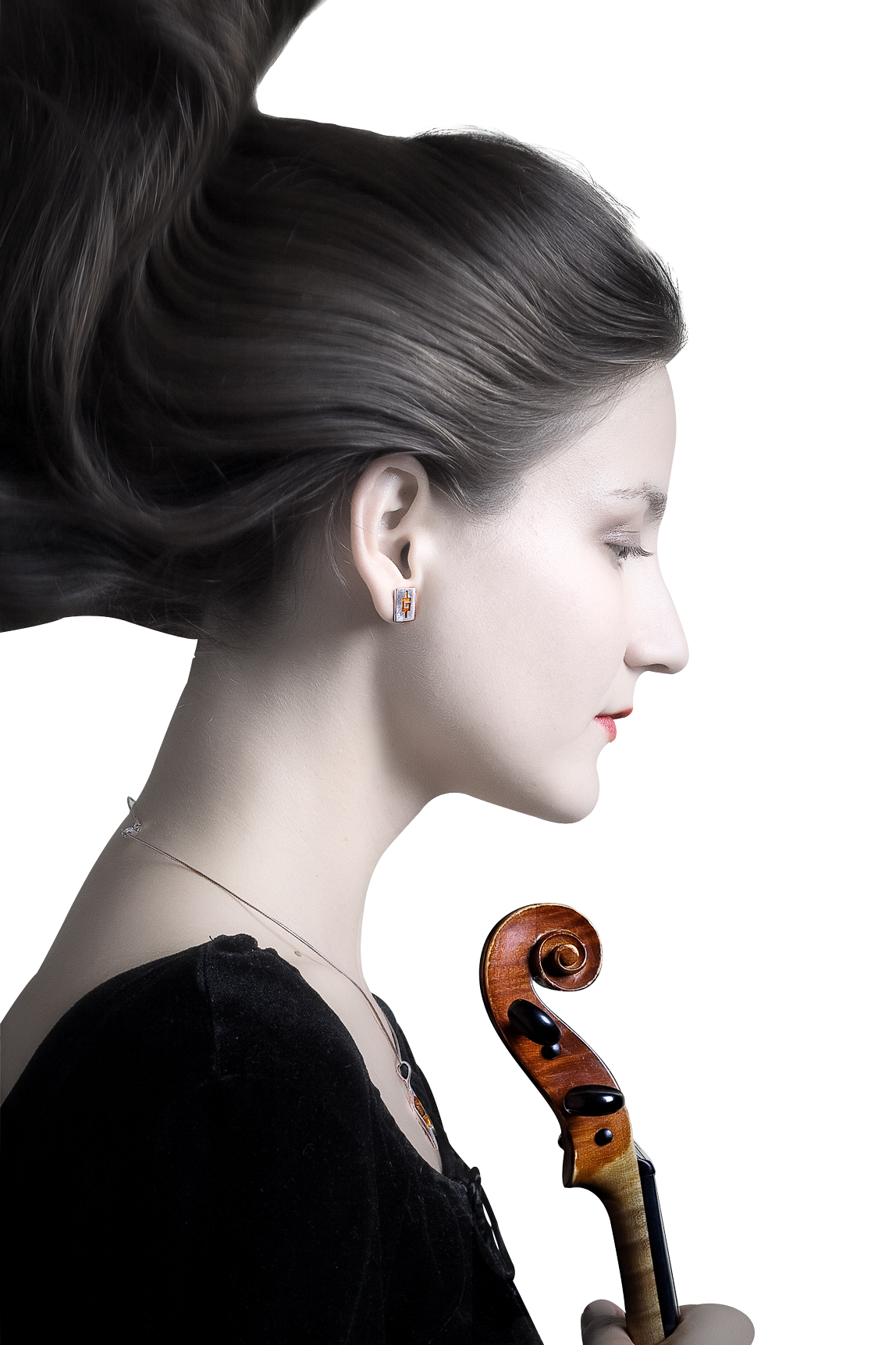 Elegant Violinist Profile PNG