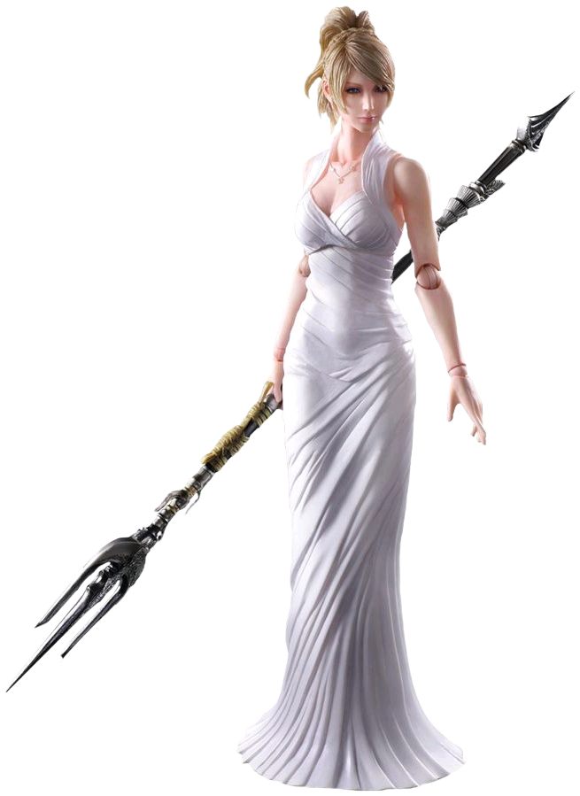 Elegant Warriorin White Gown PNG