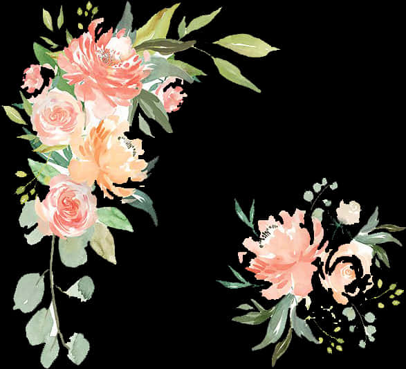 Elegant Watercolor Floral Arrangement PNG