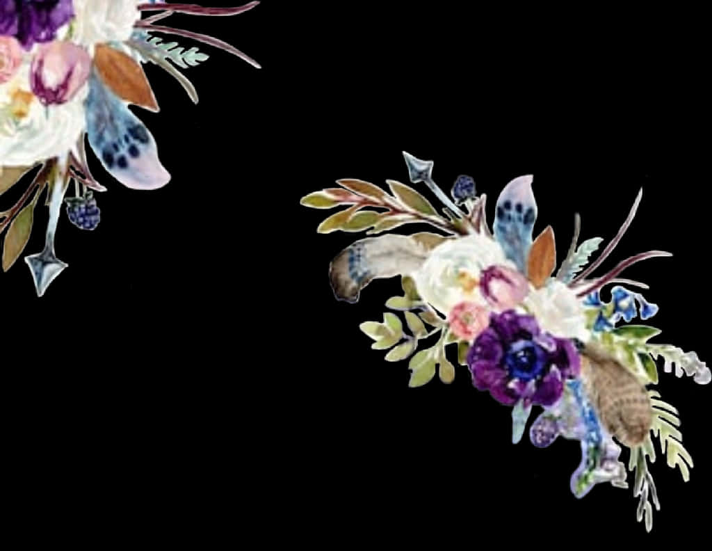 Elegant Watercolor Floral Arrangements PNG