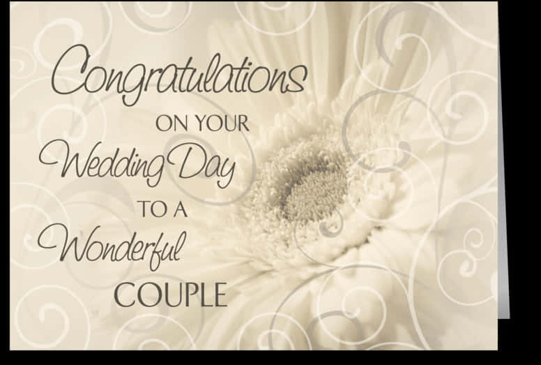 Elegant Wedding Card Congratulations PNG