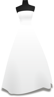 Elegant Wedding Dress Graphic PNG