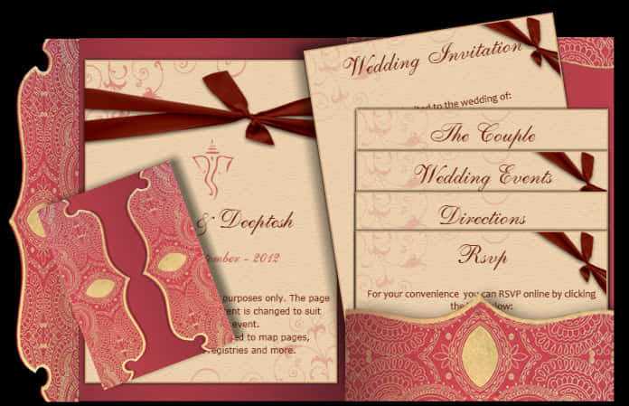 Elegant Wedding Invitation Design PNG