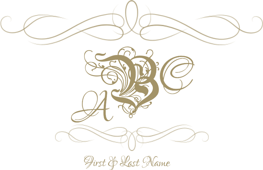 Elegant Wedding Monogram Design PNG