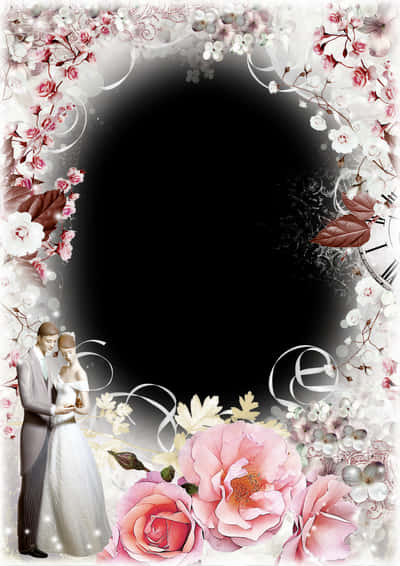 Elegant Wedding Photo Frame PNG