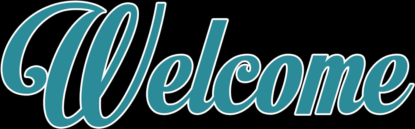 Elegant Welcome Script Text PNG