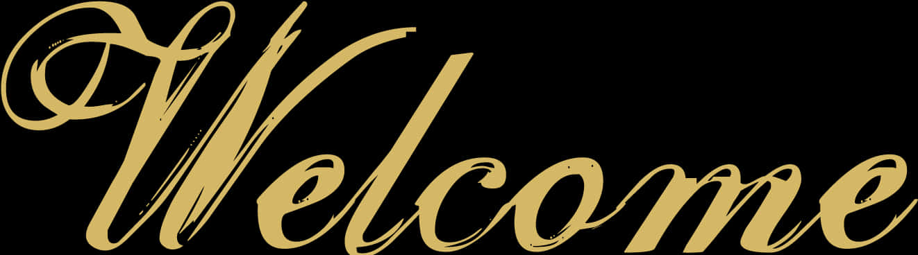 Elegant Welcome Script Text PNG