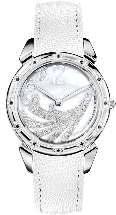 Elegant White Diamond Watch PNG
