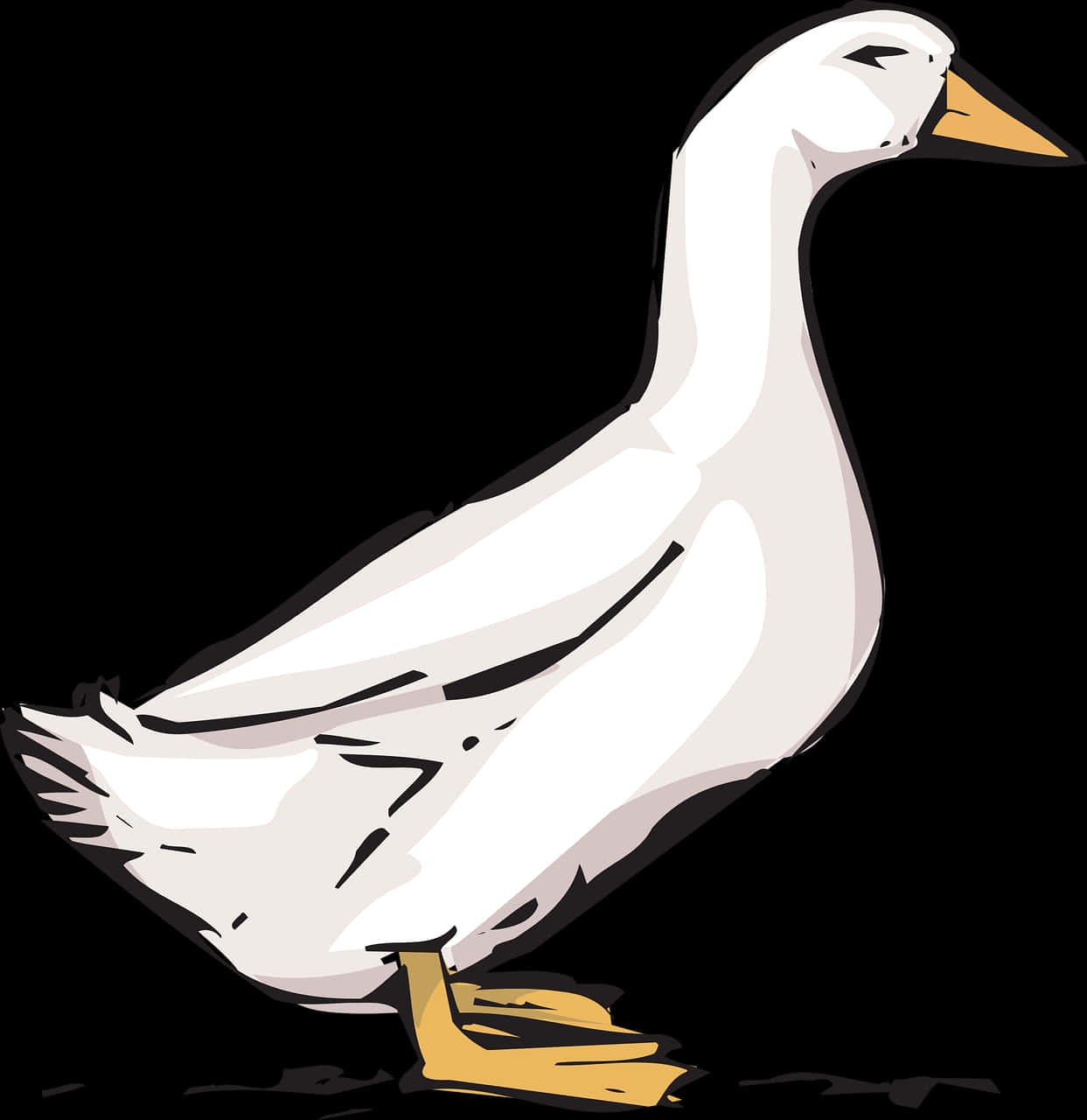 Stylized White Duck Illustration PNG