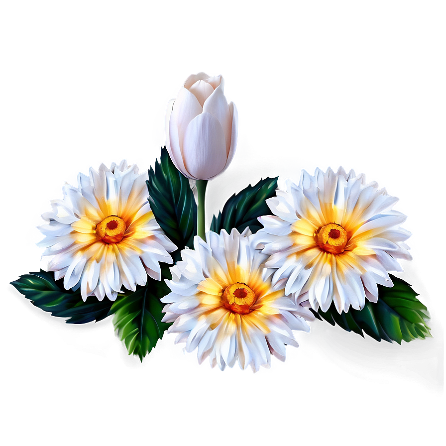 Elegant White Flowers Arrangement Png 05242024 PNG