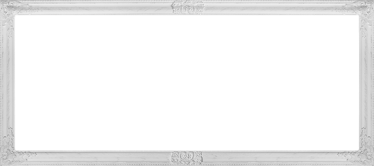 Elegant White Frame Black Background PNG