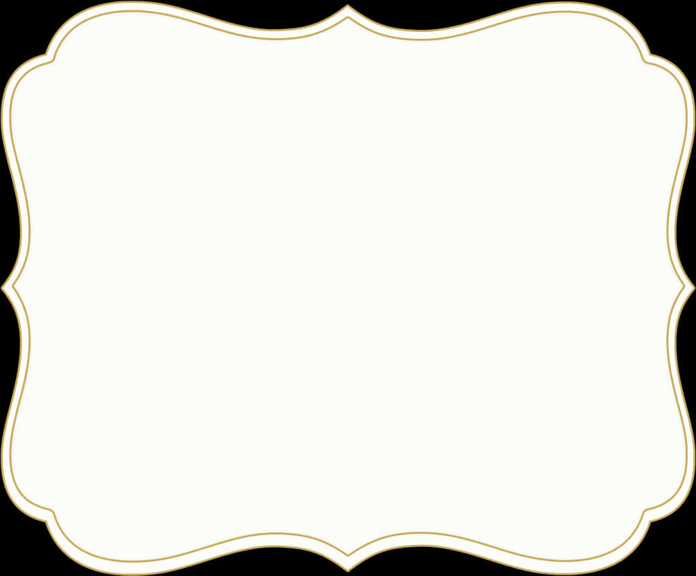 Elegant White Framewith Gold Trim PNG