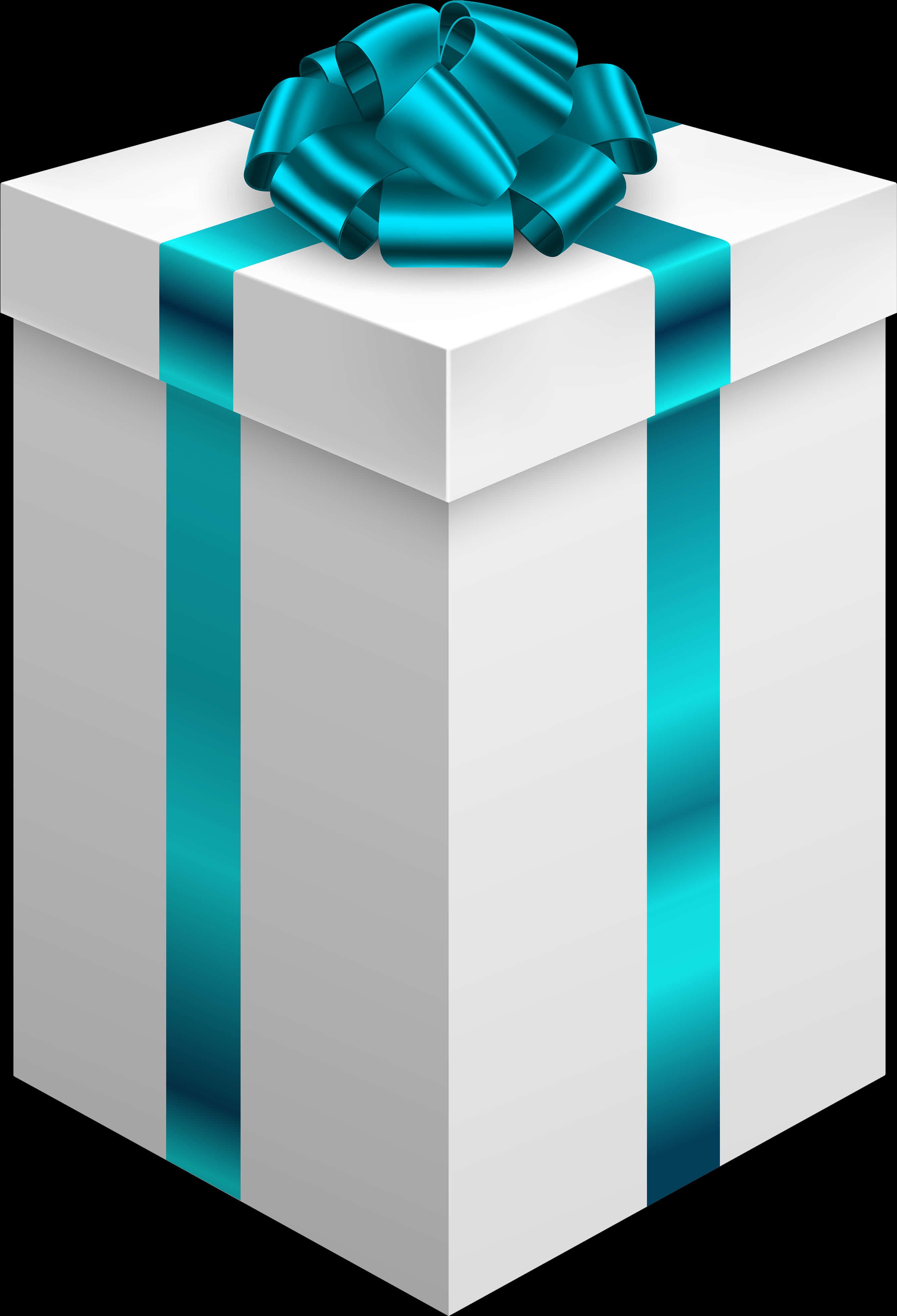 Elegant White Gift Boxwith Blue Ribbon PNG