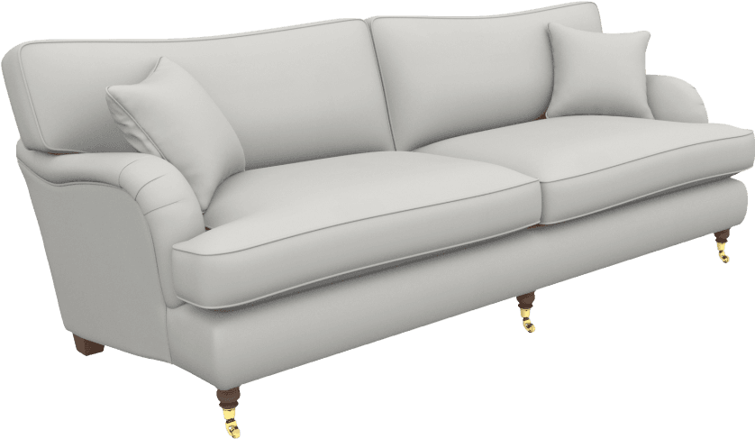 Elegant White Leather Sofa PNG