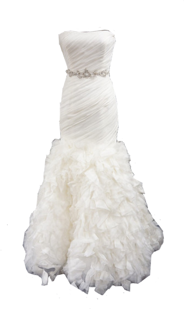 Elegant White Mermaid Wedding Dress PNG