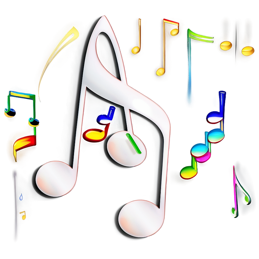 Elegant White Music Notes Png 06262024 PNG