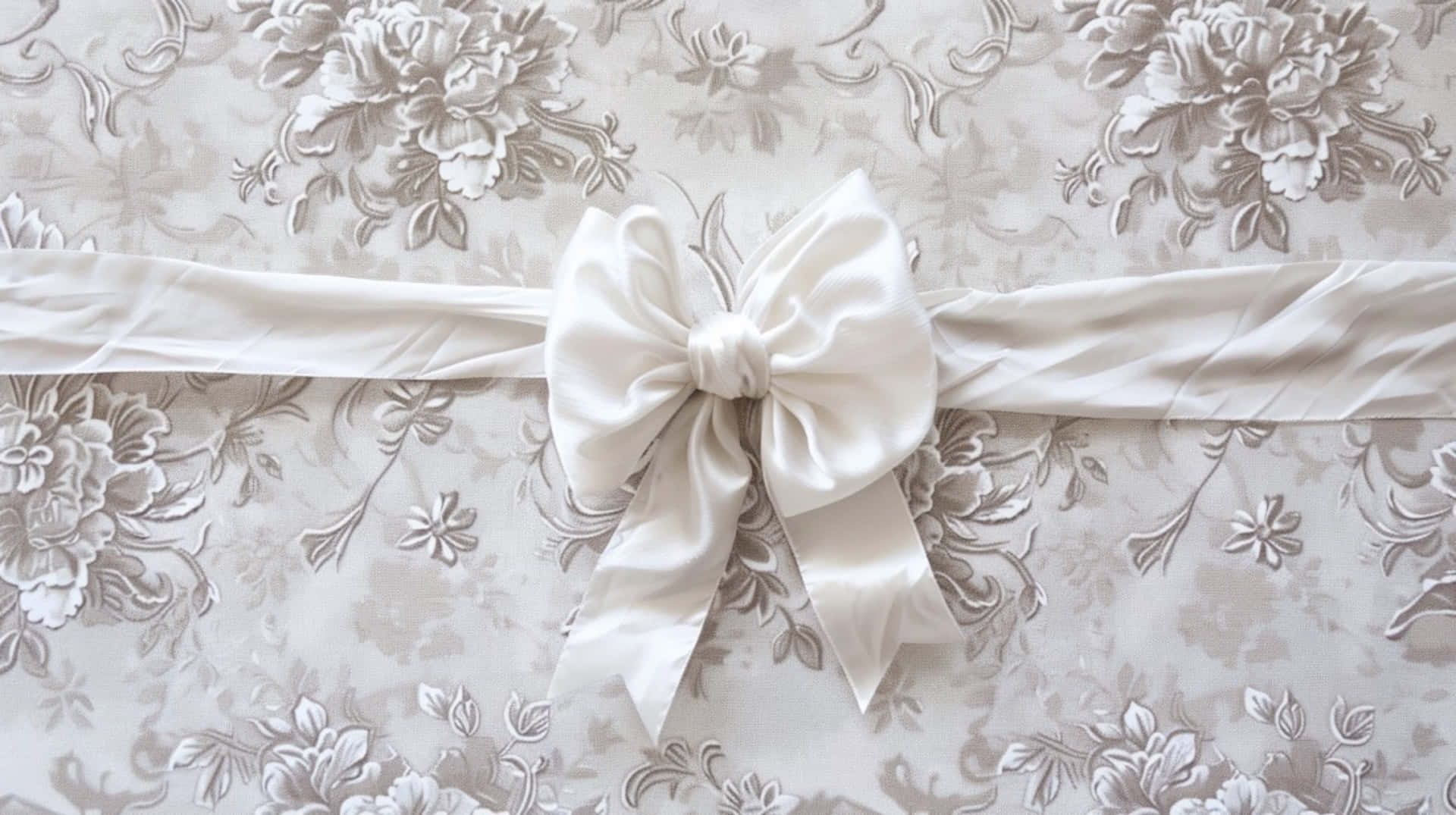 Elegant White Satin Bow Wallpaper