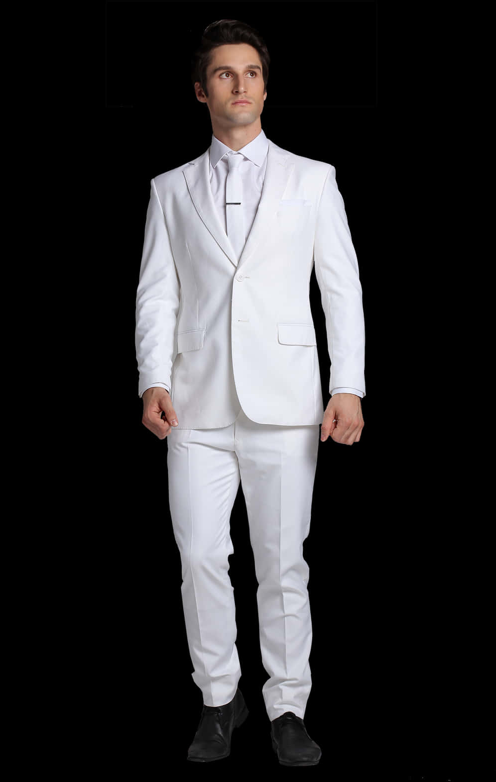 Elegant White Suit Model PNG