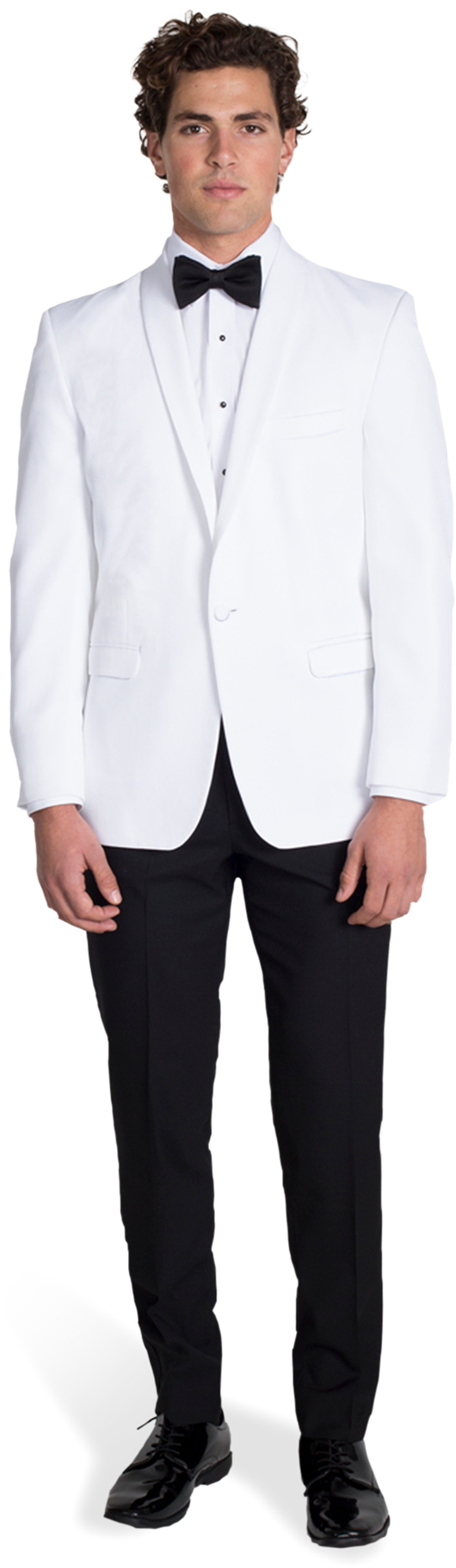 Elegant White Tuxedo Portrait PNG