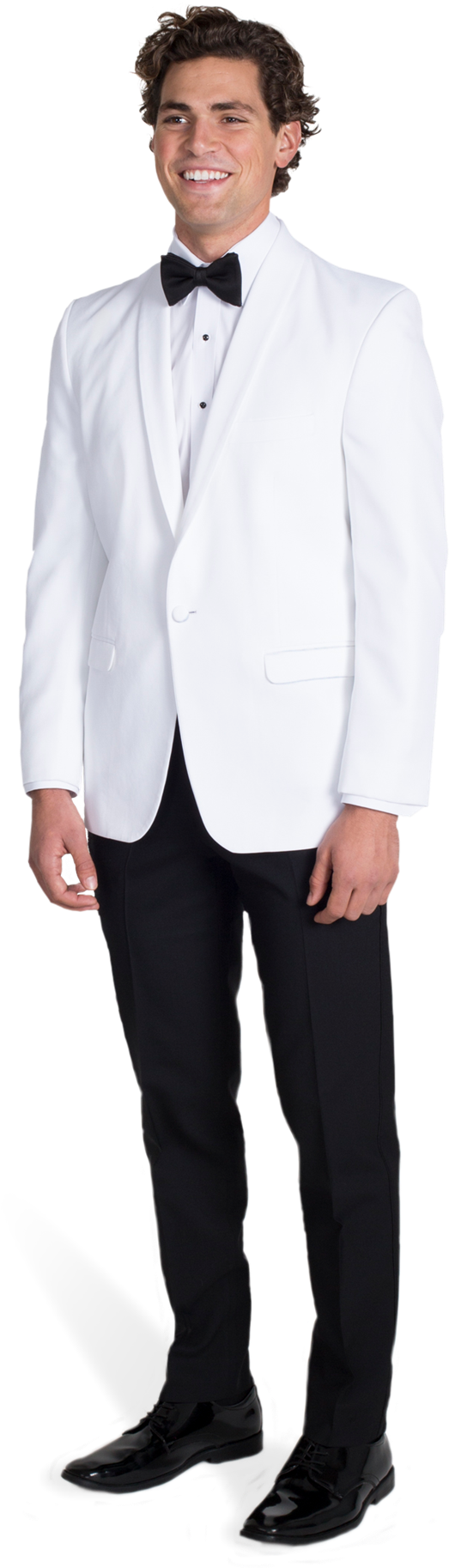Elegant White Tuxedo Portrait PNG