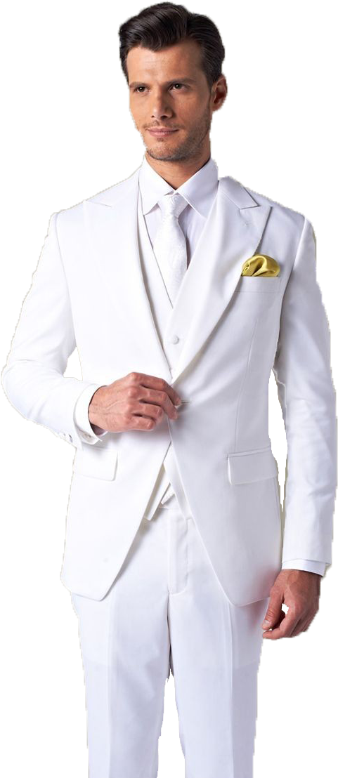 Elegant White Tuxedo Style PNG