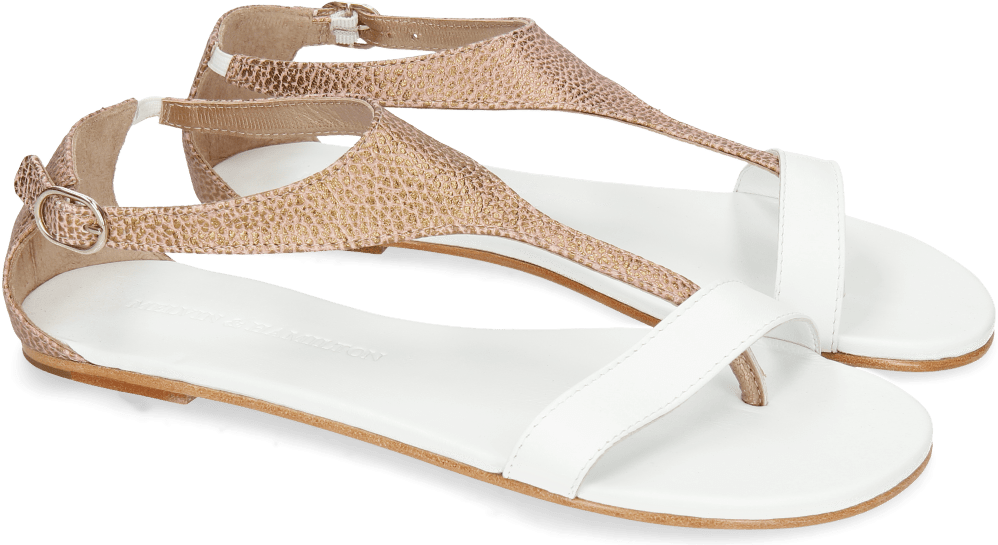 Elegant Whiteand Beige Sandals PNG