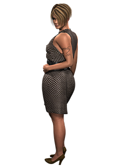 Elegant Woman3 D Model Pose PNG