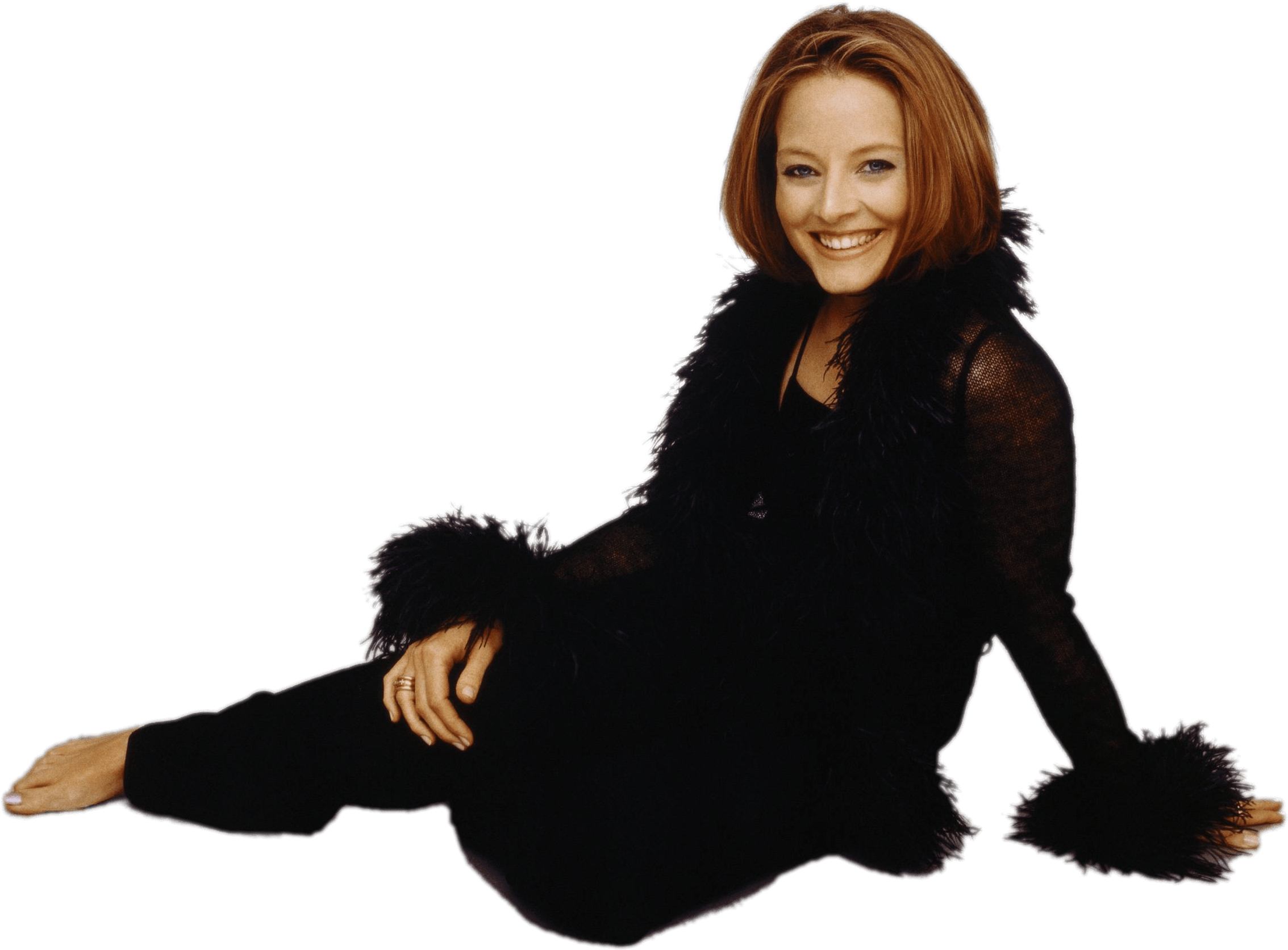 Elegant Womanin Black Outfit PNG