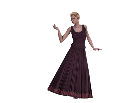 Elegant Womanin Evening Gown PNG