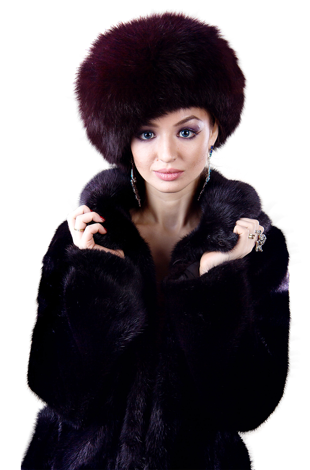 Elegant Womanin Fur PNG