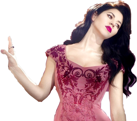 Elegant Womanin Pink Dress PNG