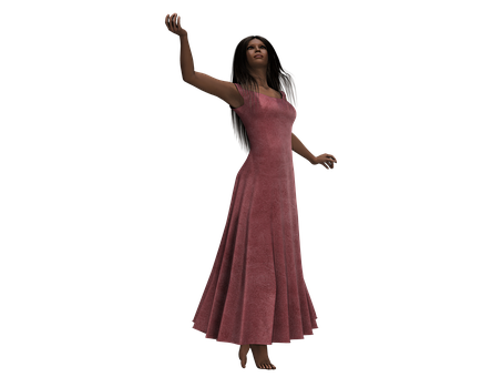 Elegant Womanin Pink Dress PNG