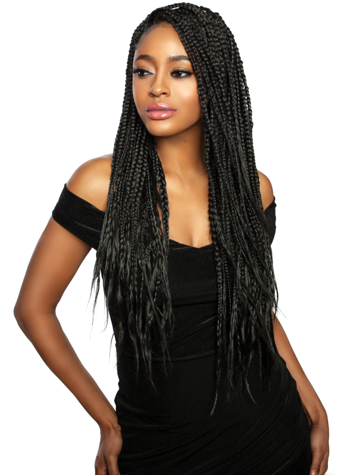 Elegant Womanwith Long Dreadlocks PNG