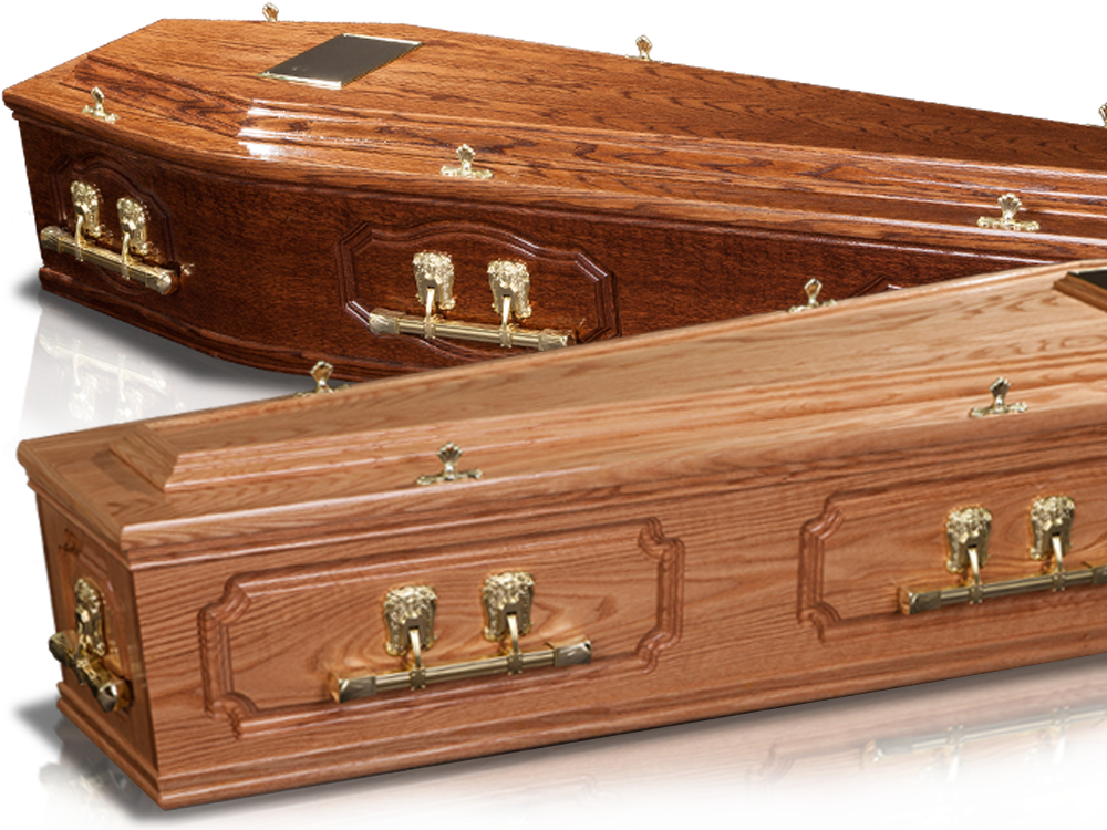 Elegant Wooden Coffins PNG