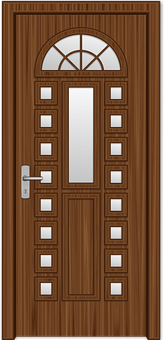 Elegant Wooden Door Design PNG