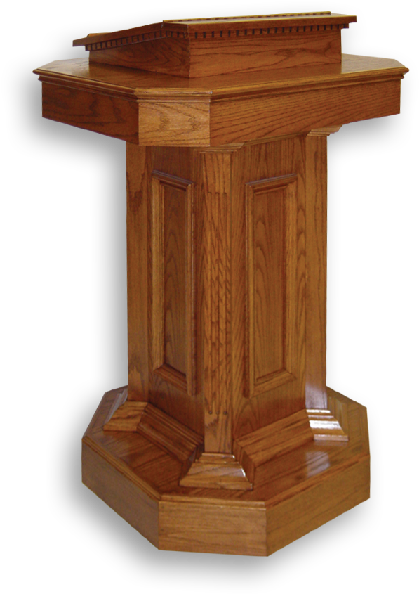 Elegant Wooden Podium Design PNG